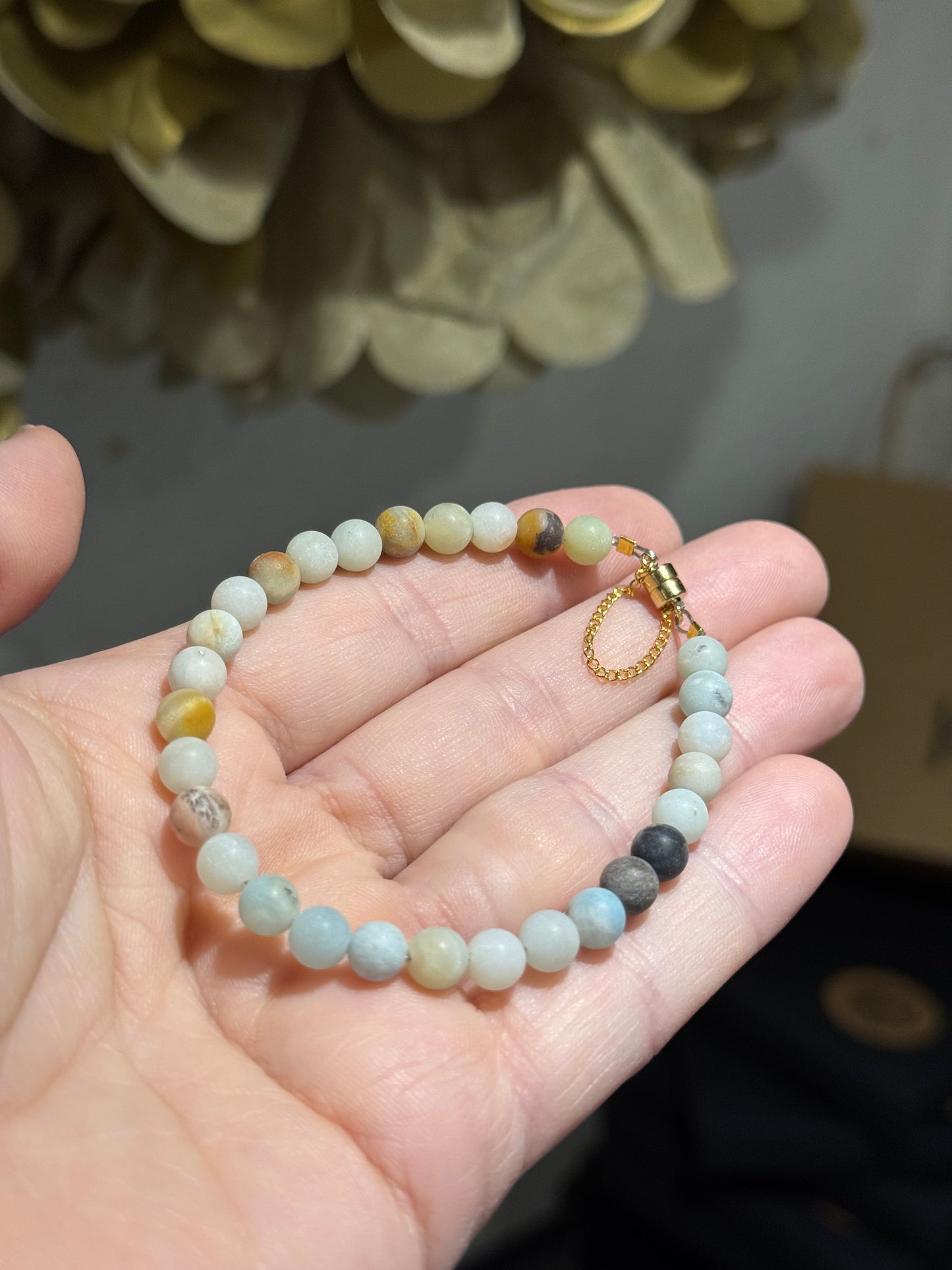 Amazonite gold-filled magnet bracelet.