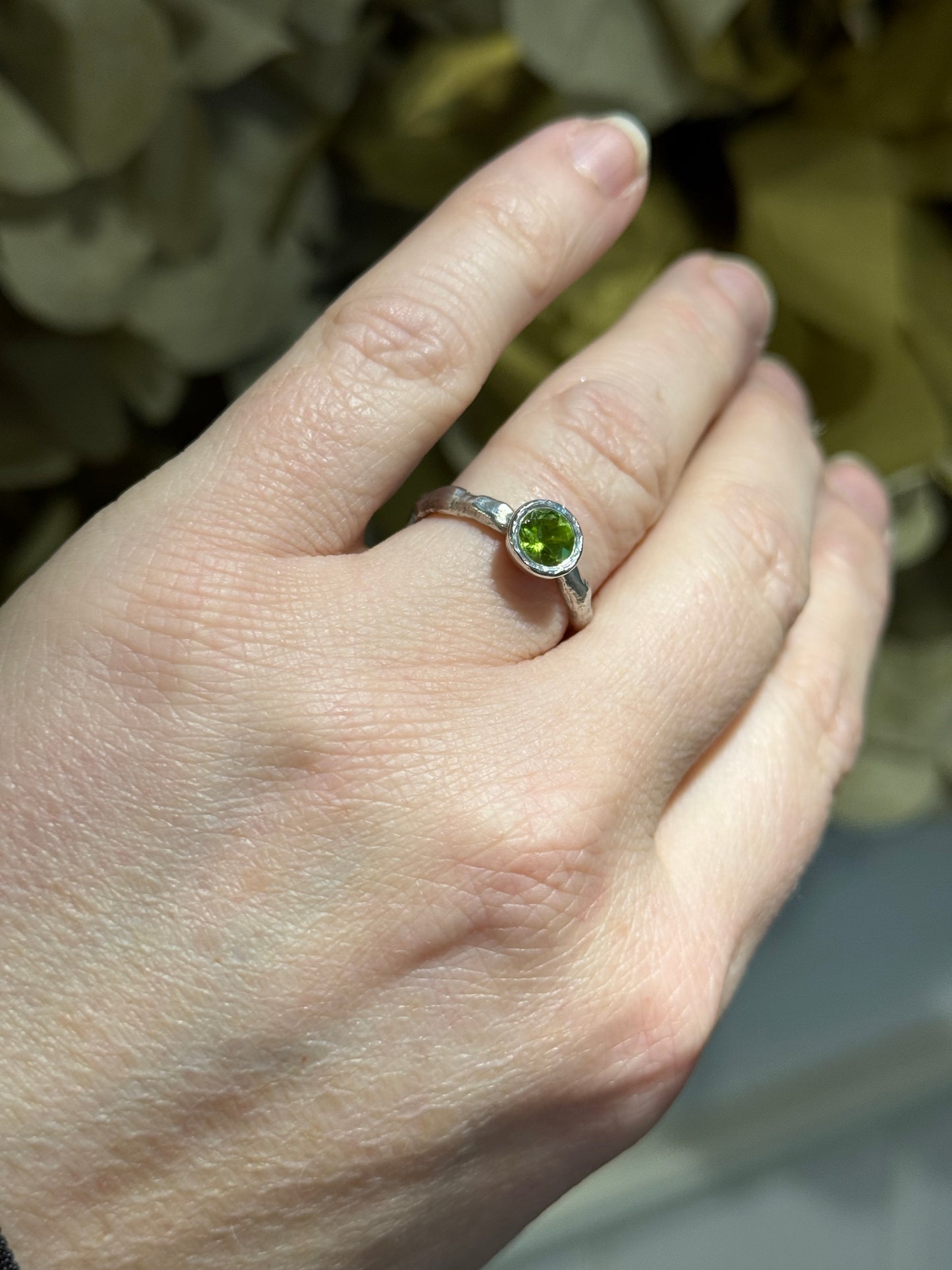 Peridot silver ring
