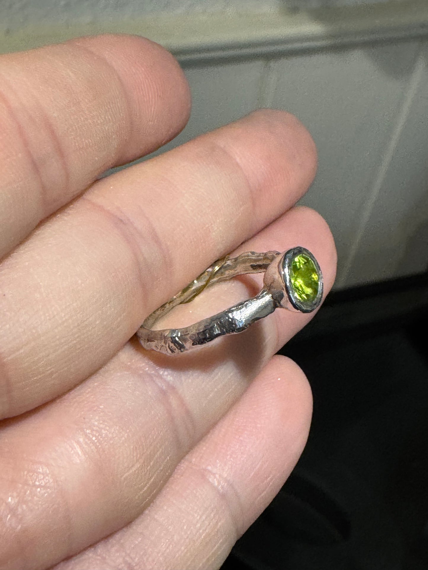 Peridot silver ring