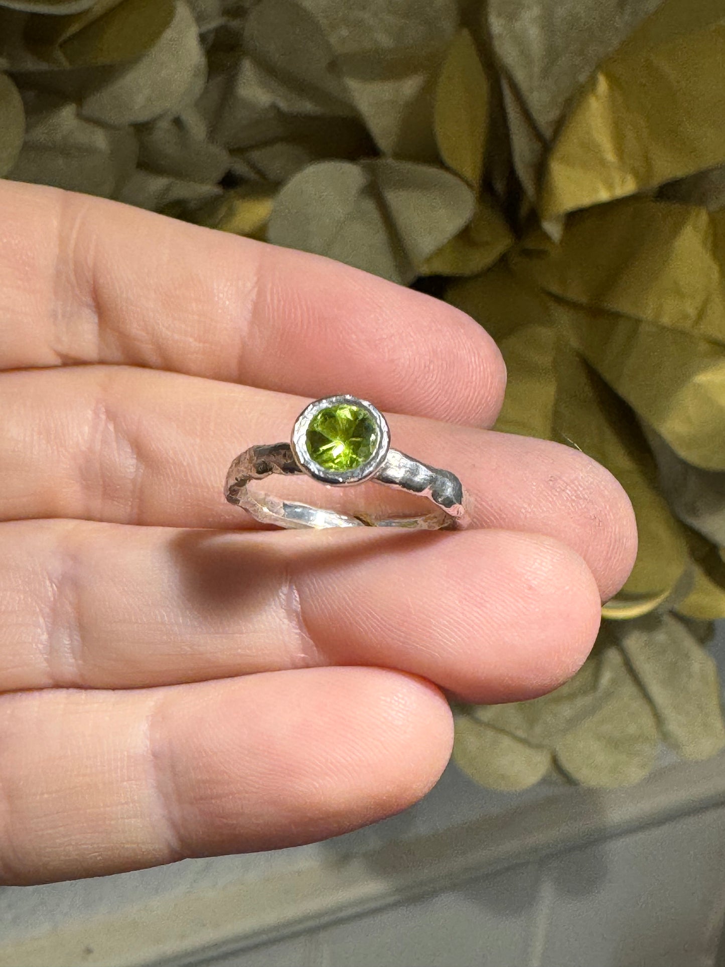 Peridot silver ring