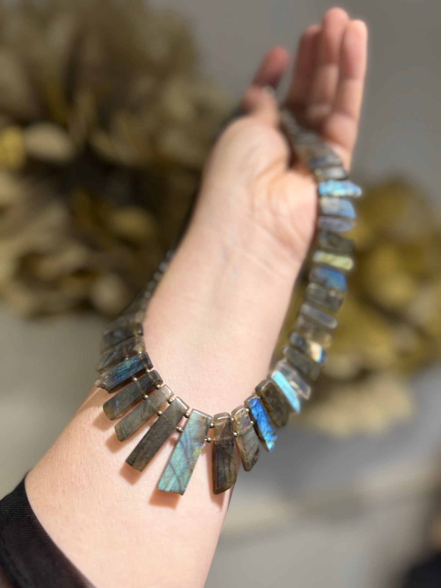 Labradorite reversible colar necklace.