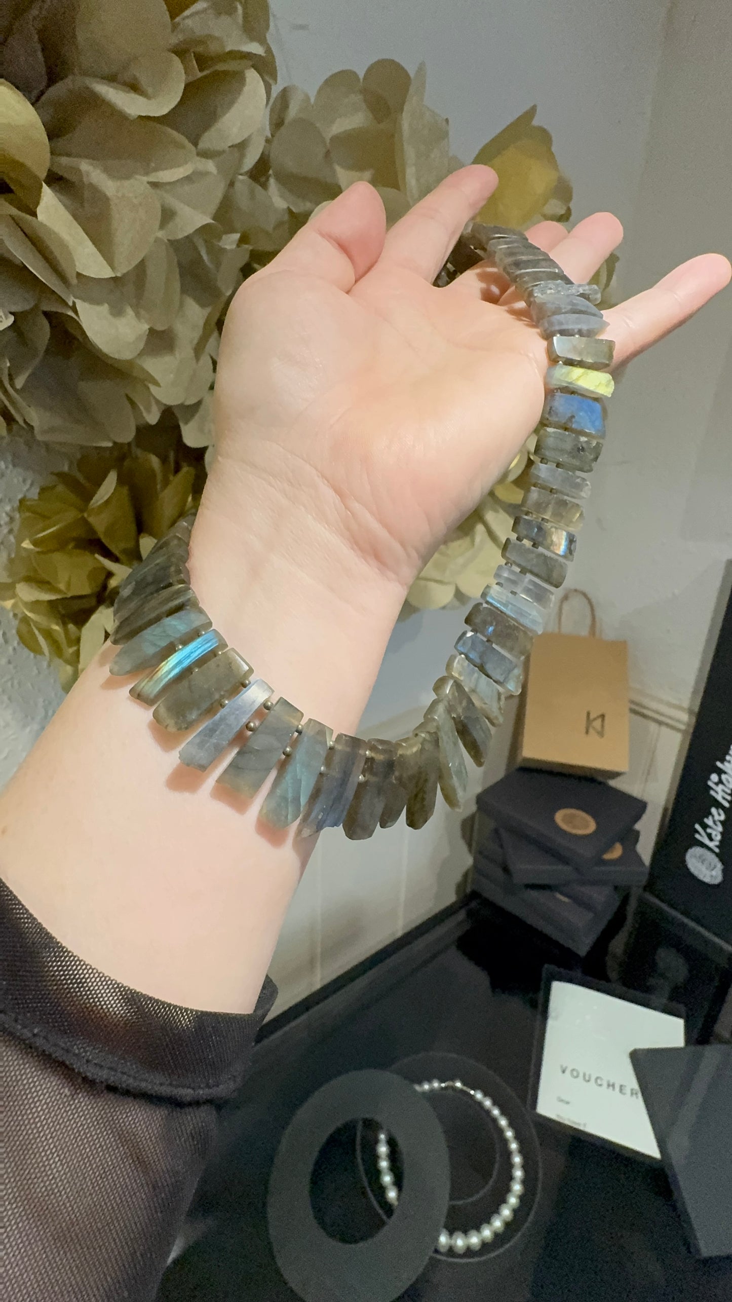 Labradorite reversible colar necklace.