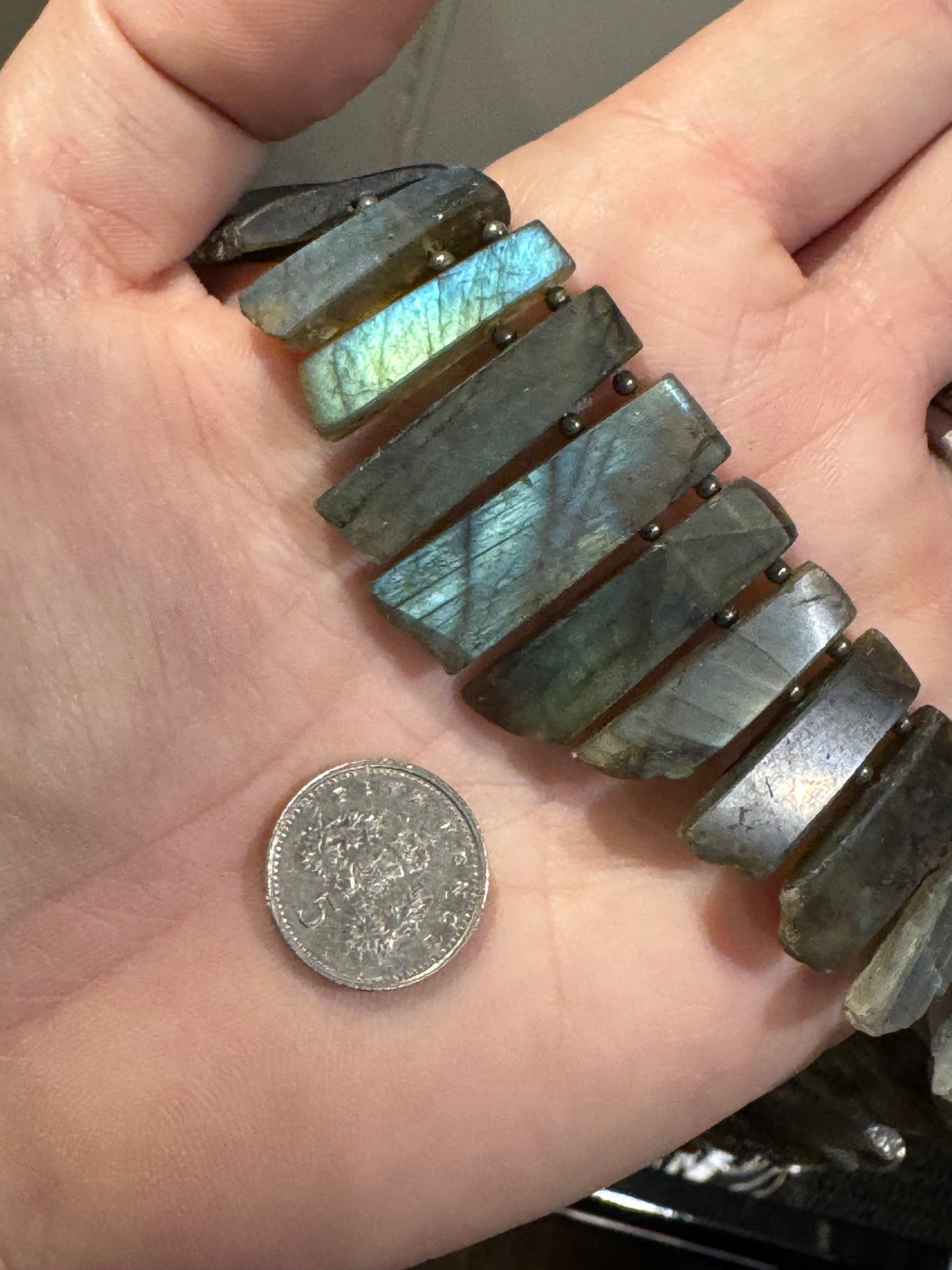 Labradorite reversible colar necklace.