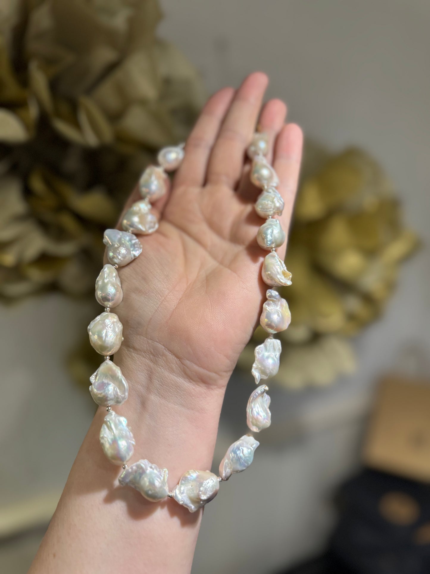 Baroque fresh water pearl necklace.