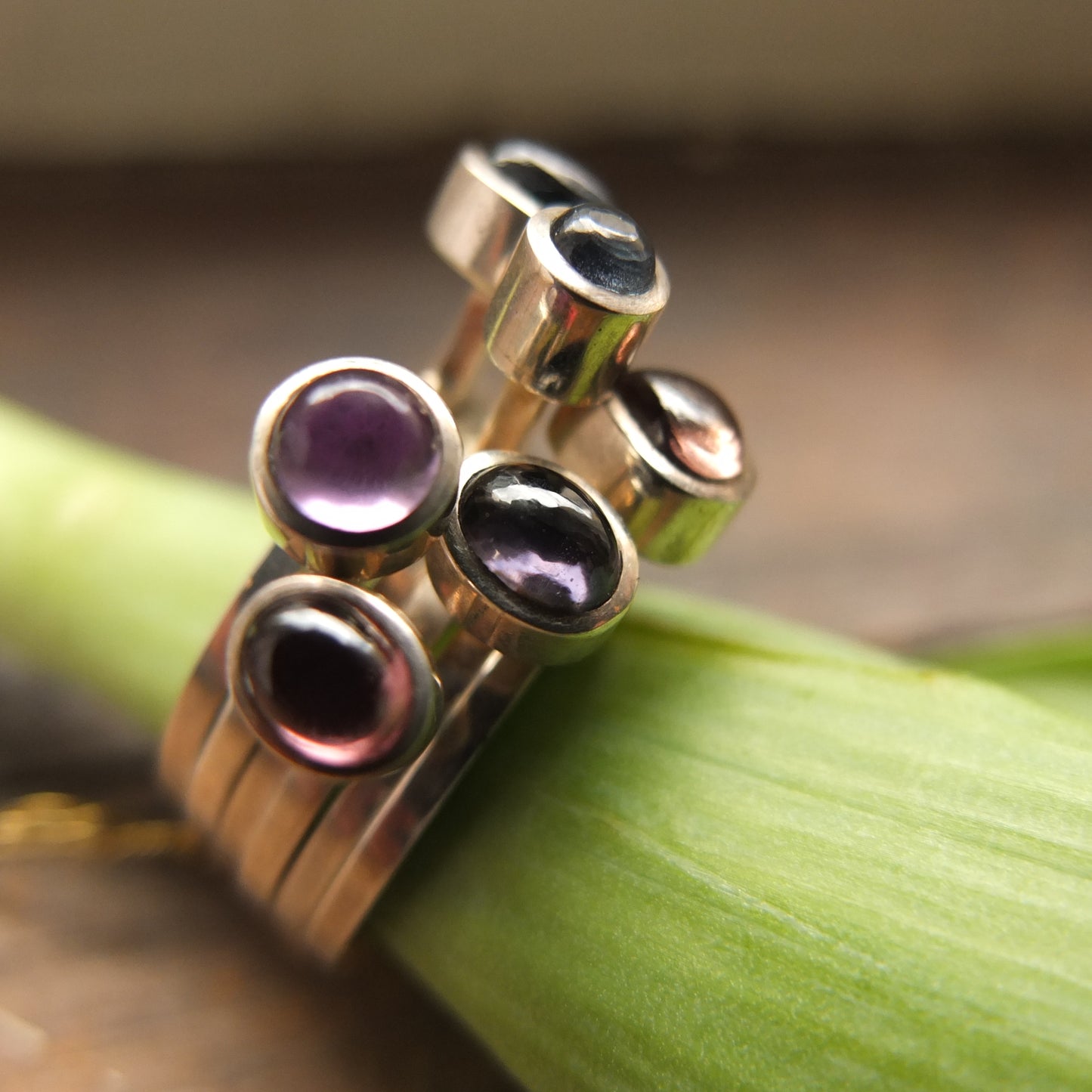 Spinel silver ring suite.