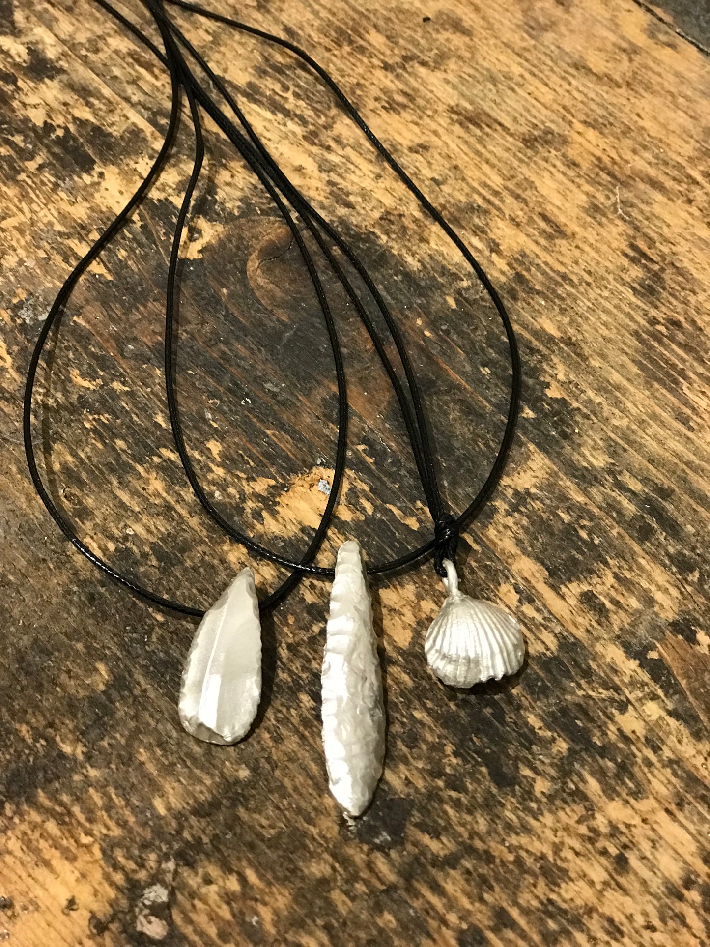 Ancient flint silver cast pendant