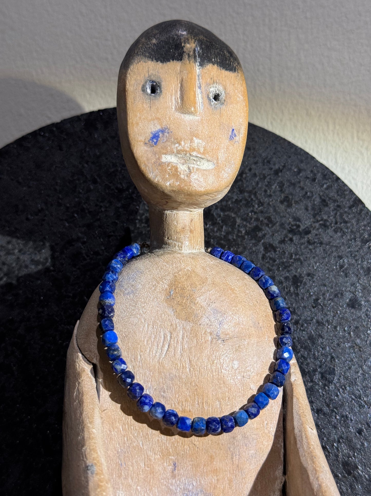 Lapis Lazuli sparkly silver magnet bracelet.