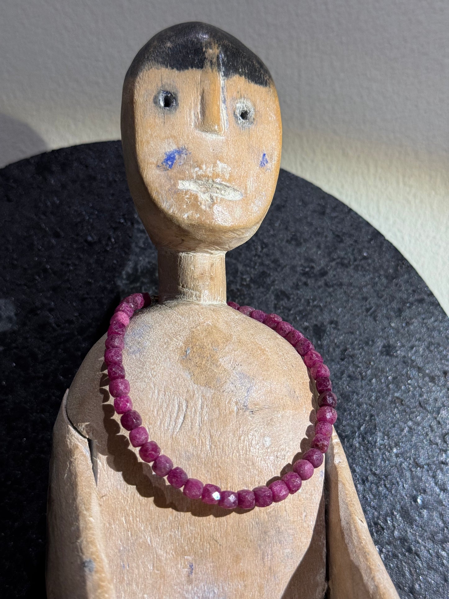 Ruby gemstone sparkly filled-gold magnetic bracelet.