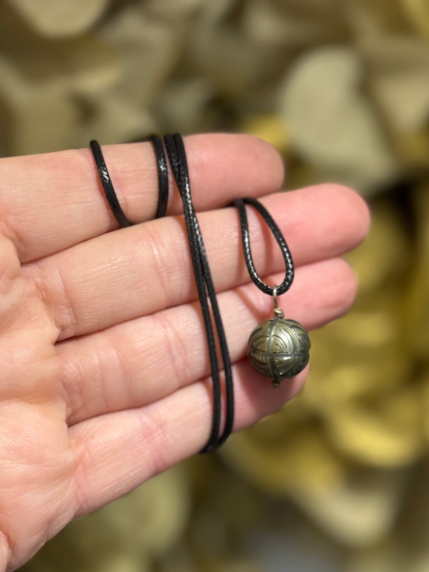 Carved Tahitian Pearl pendant
