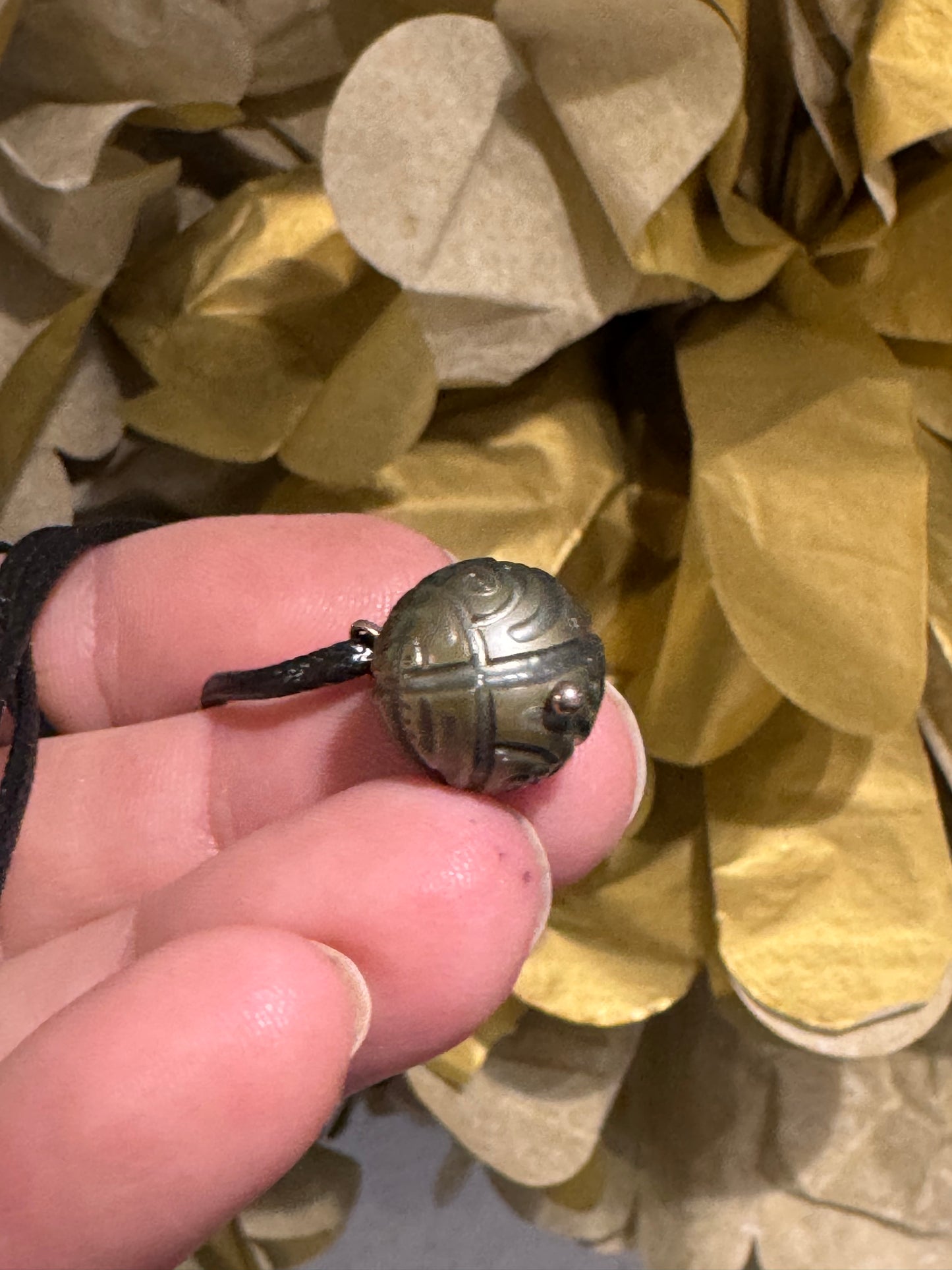 Carved Tahitian Pearl pendant