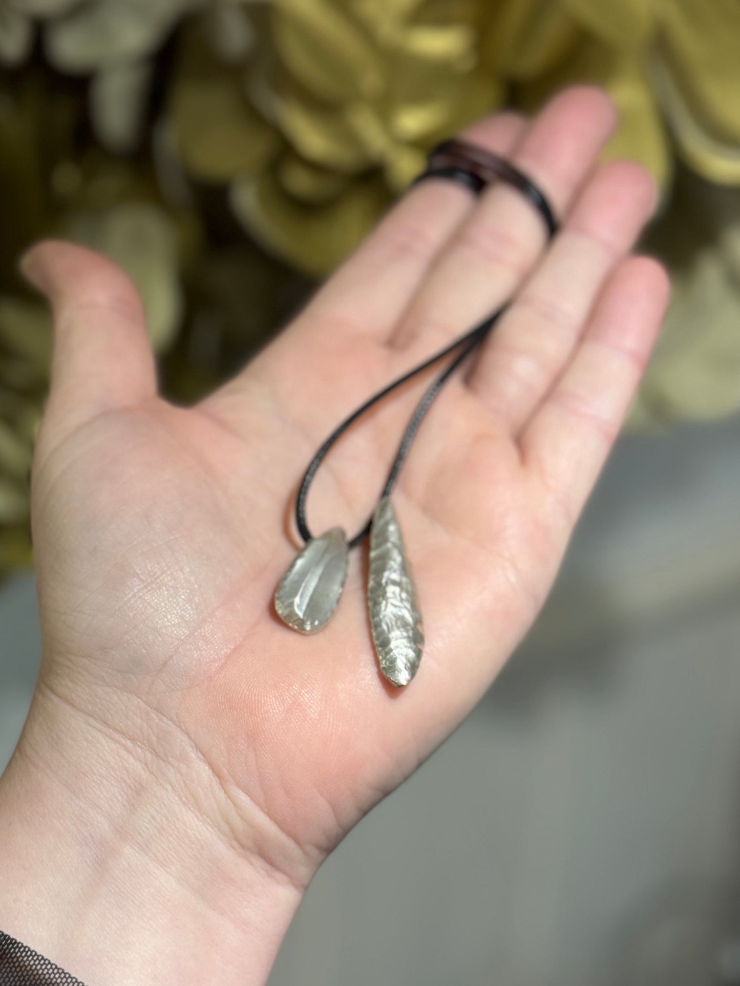 Ancient flint silver cast pendant