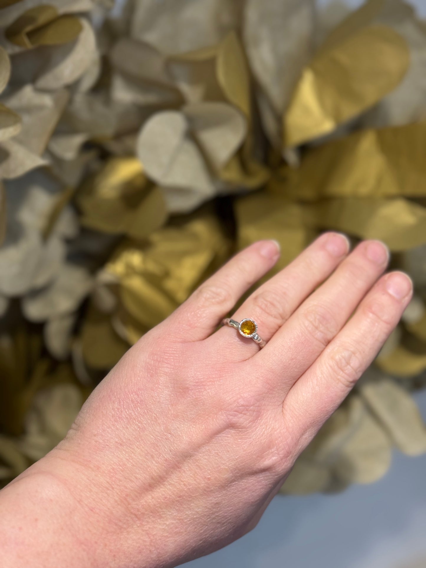 Citrine silver ring