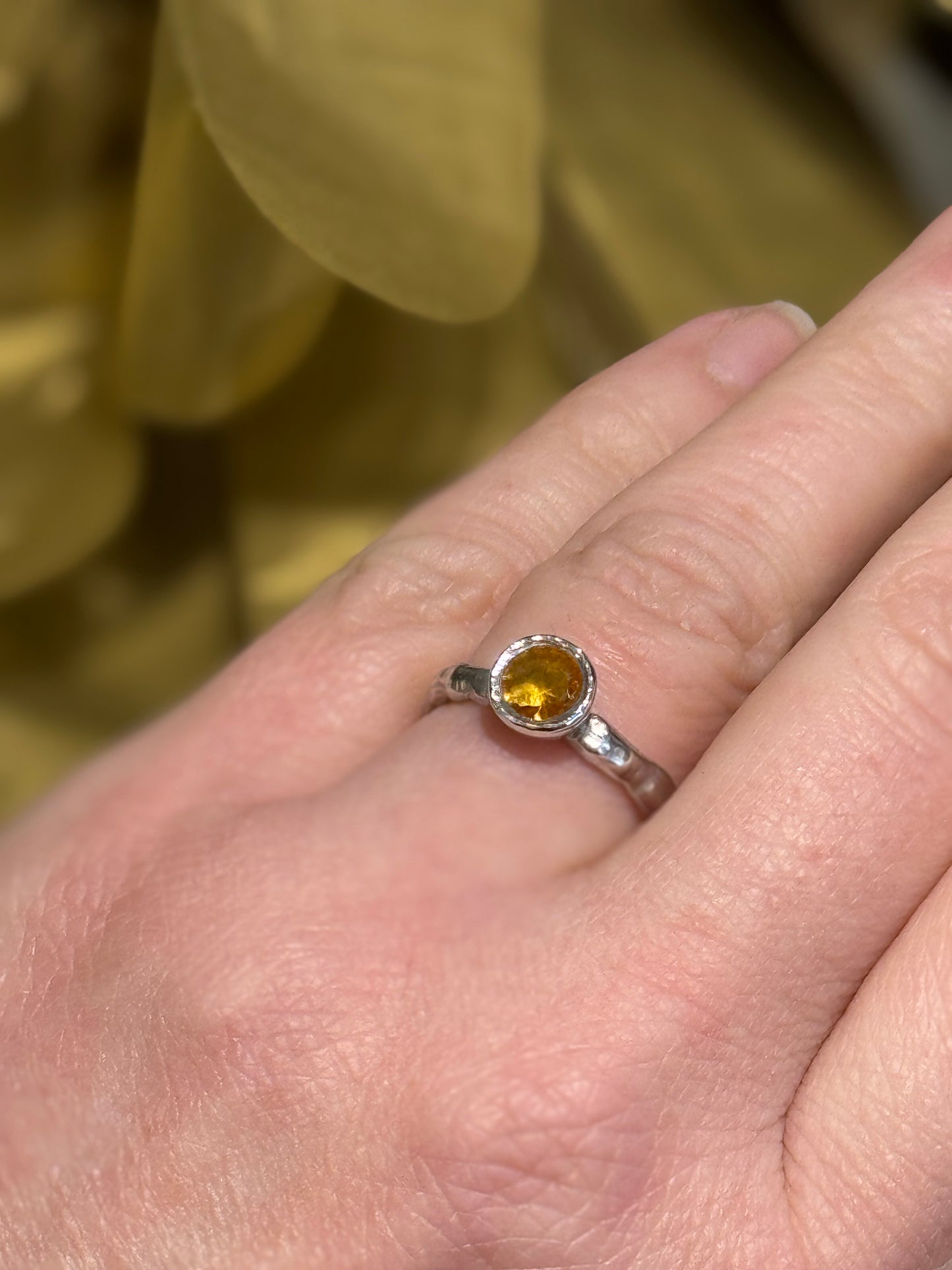 Citrine silver ring