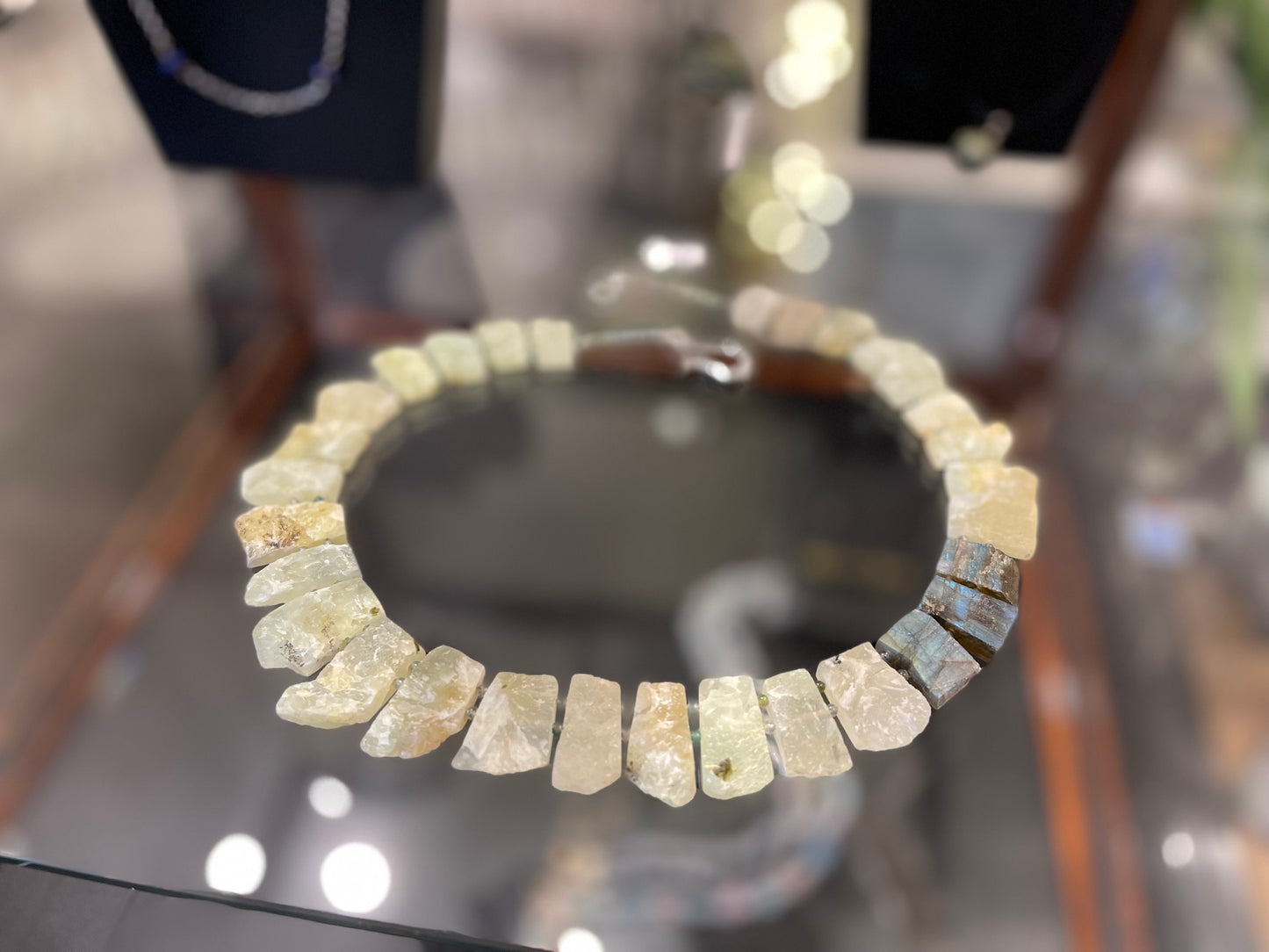 Prehnite & Labradorite collar necklace.
