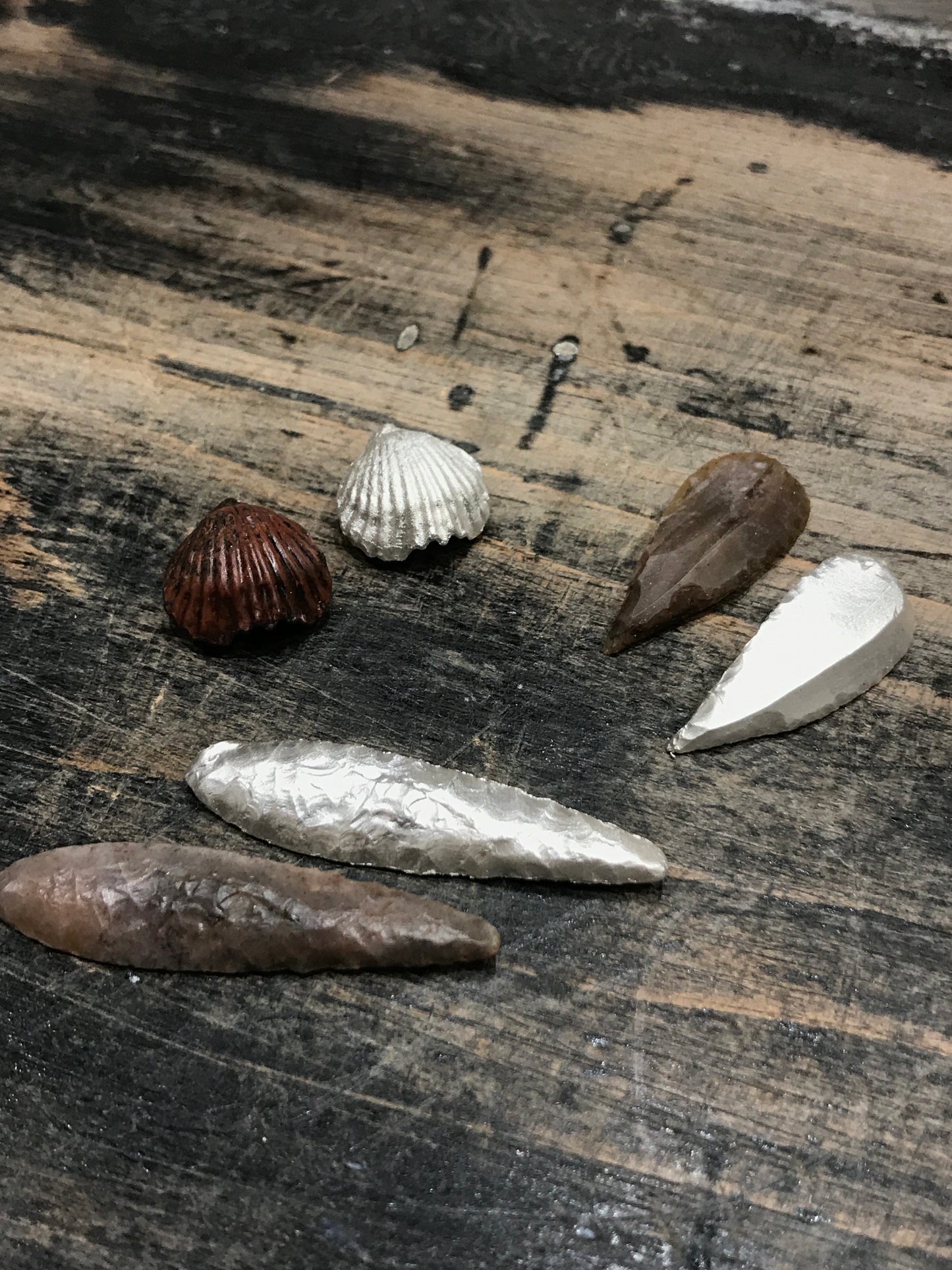 Ancient flint silver cast pendant