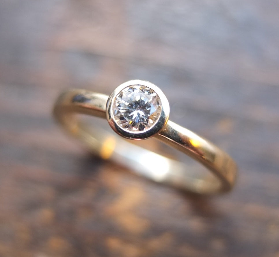 Quarter carat white diamond solitaire ring.