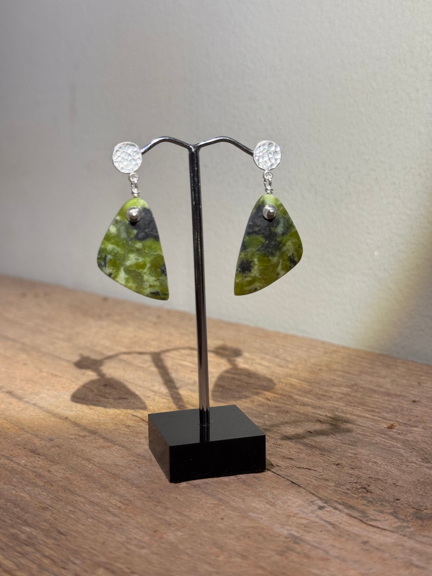 Norwegian Serpentine silver earrings.