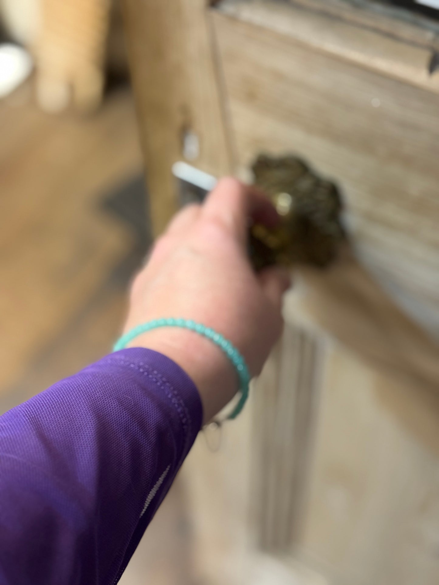 Green Kyanite magnetic silver bracelet.