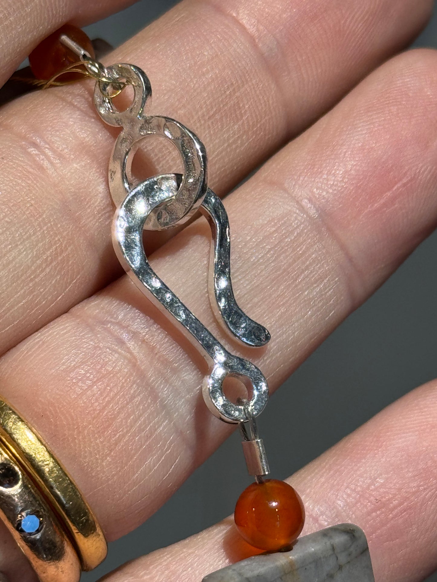 Picasso Jasper & cornelian bead necklace.